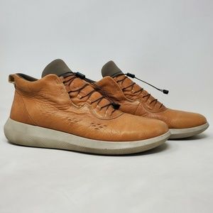 Ecco Scinapse Brown Yak Leather Sneakers High Top